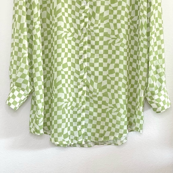 NWT RESA Monica Sheer Chiffon Blouse Long Sleeve Button Down Shirt Hendrix M/L - Picture 9 of 15